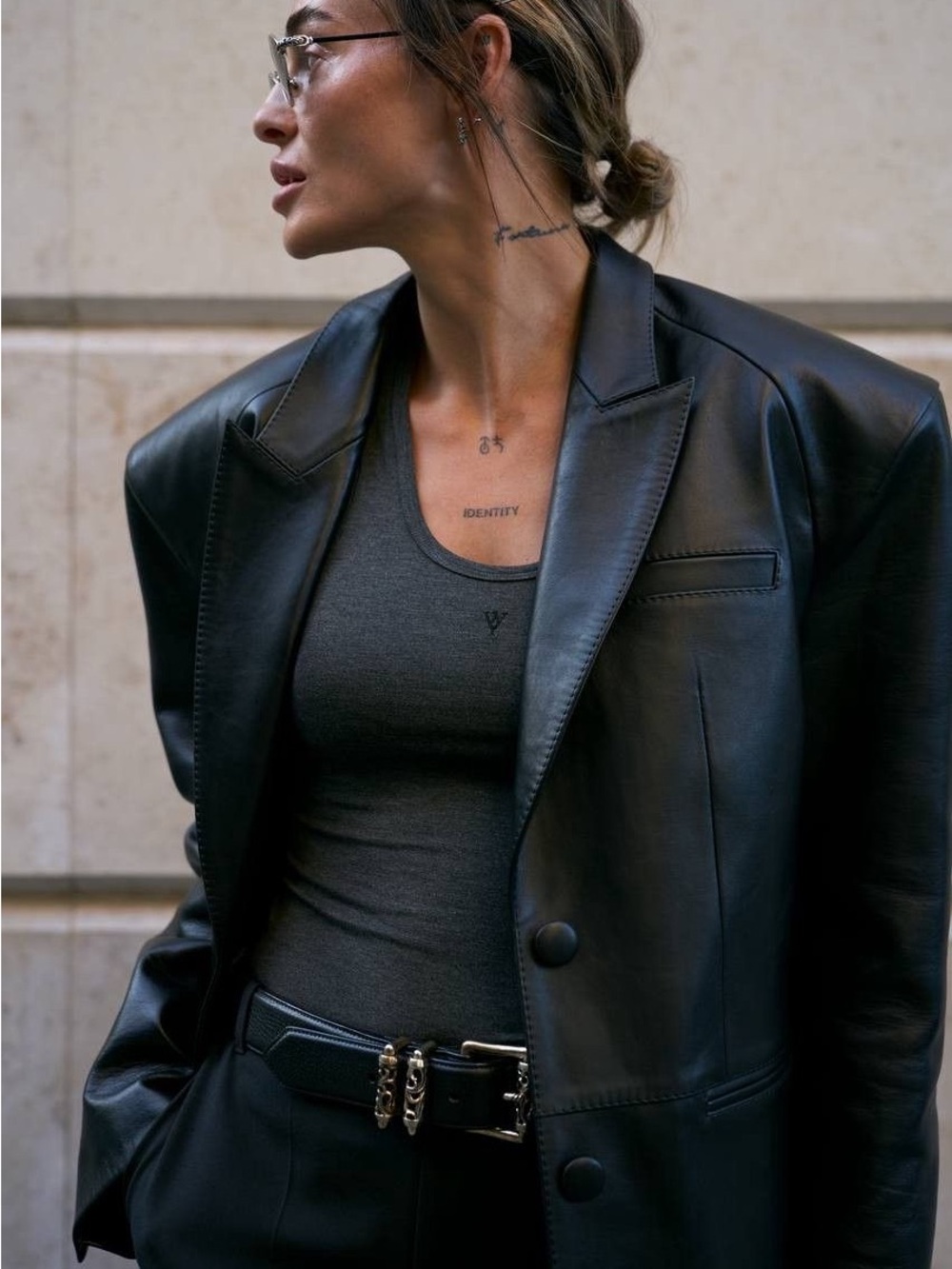Wilsons Leather Black Leather Blazer Jacket for Women
